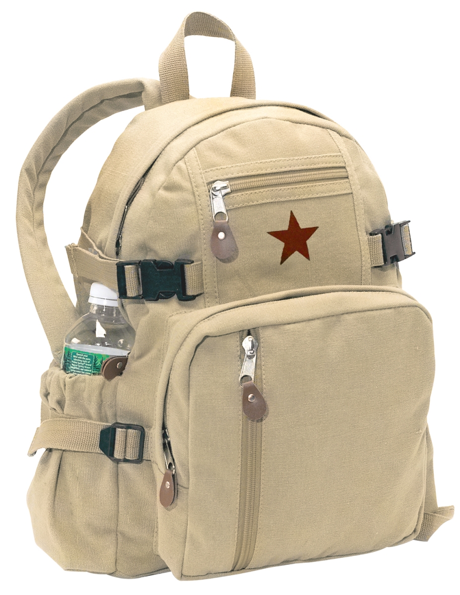 10630 Vintage Canvas Compact Backpack, Khaki
