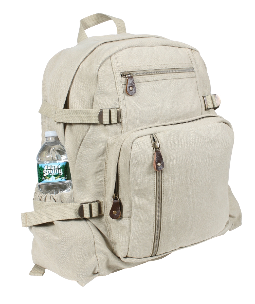 10738 Jumbo Vintage Canvas Backpack, Khaki