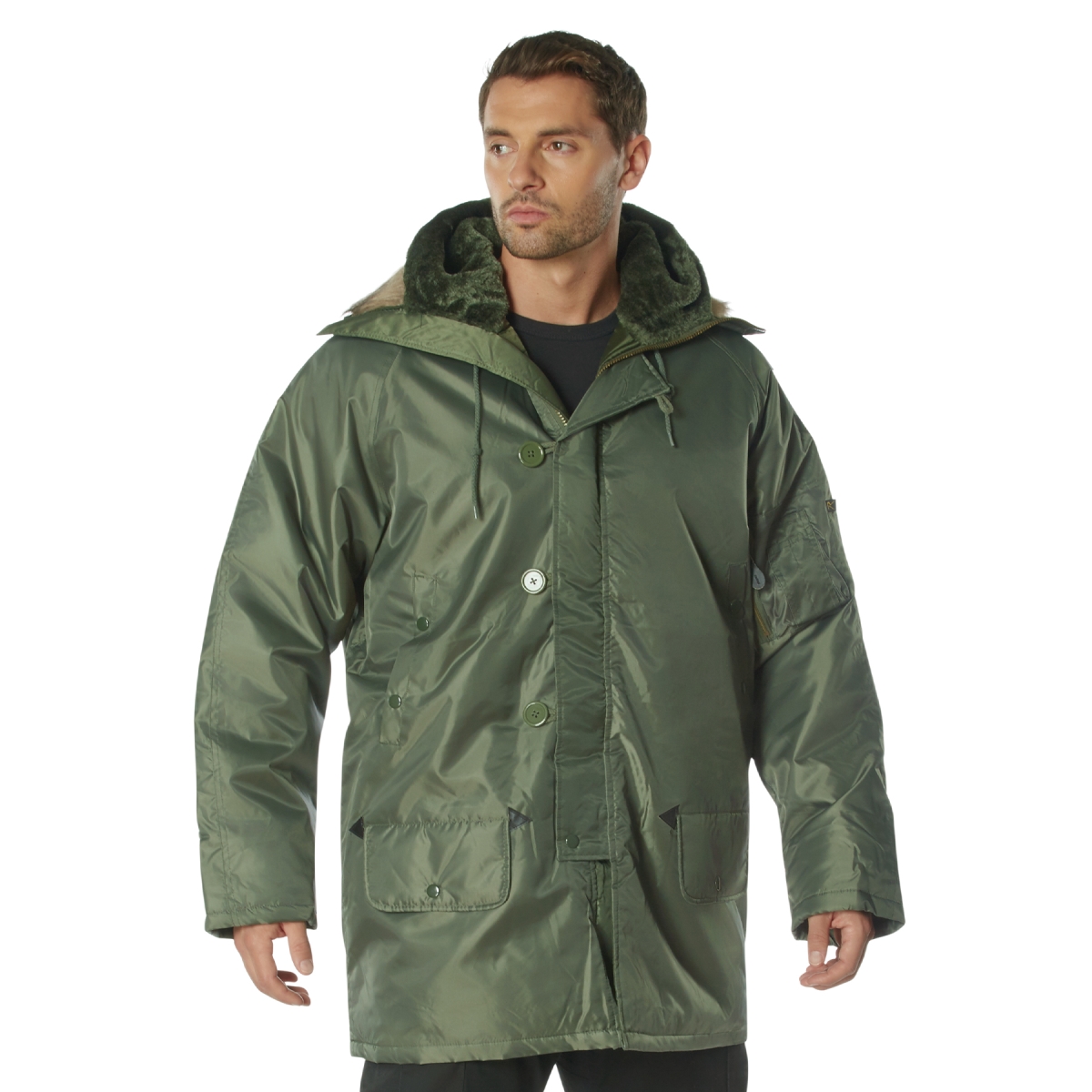 10916 Men N-3B Parka Military Jacket, Sage Green - Medium