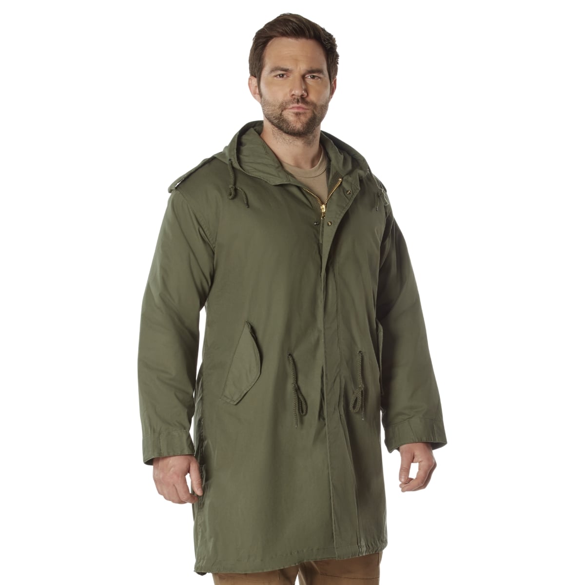 10989 Men M-51 Fishtail Parka Military Jacket, Olive Drab - Medium