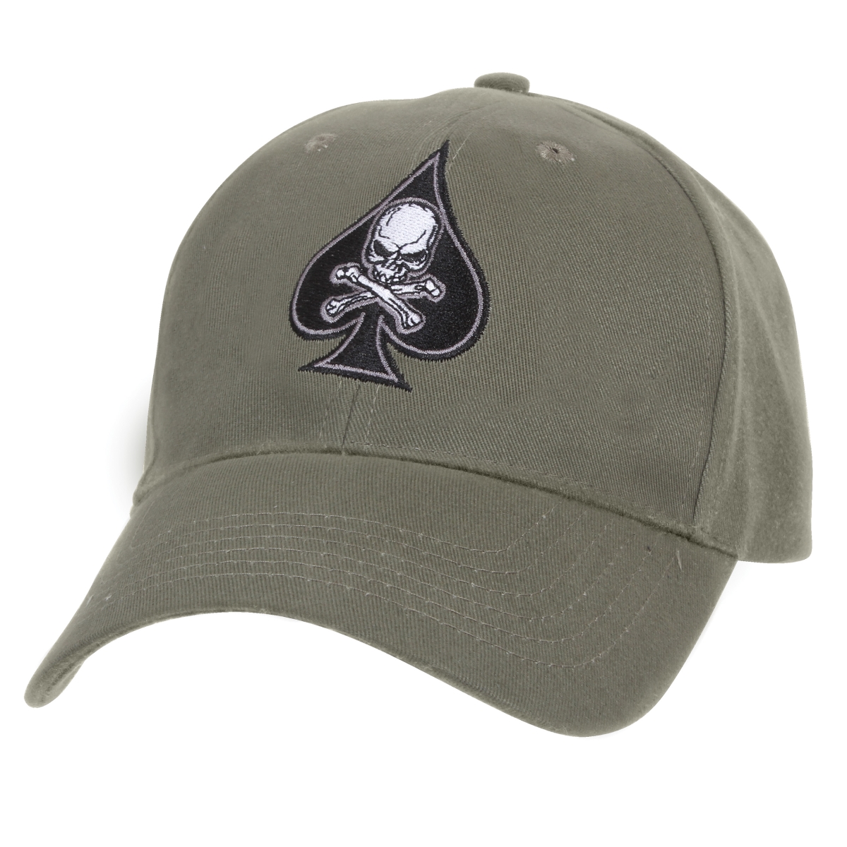 11449 Black Ink Death Spade Low Profile Insignia Cap, Olive Drab