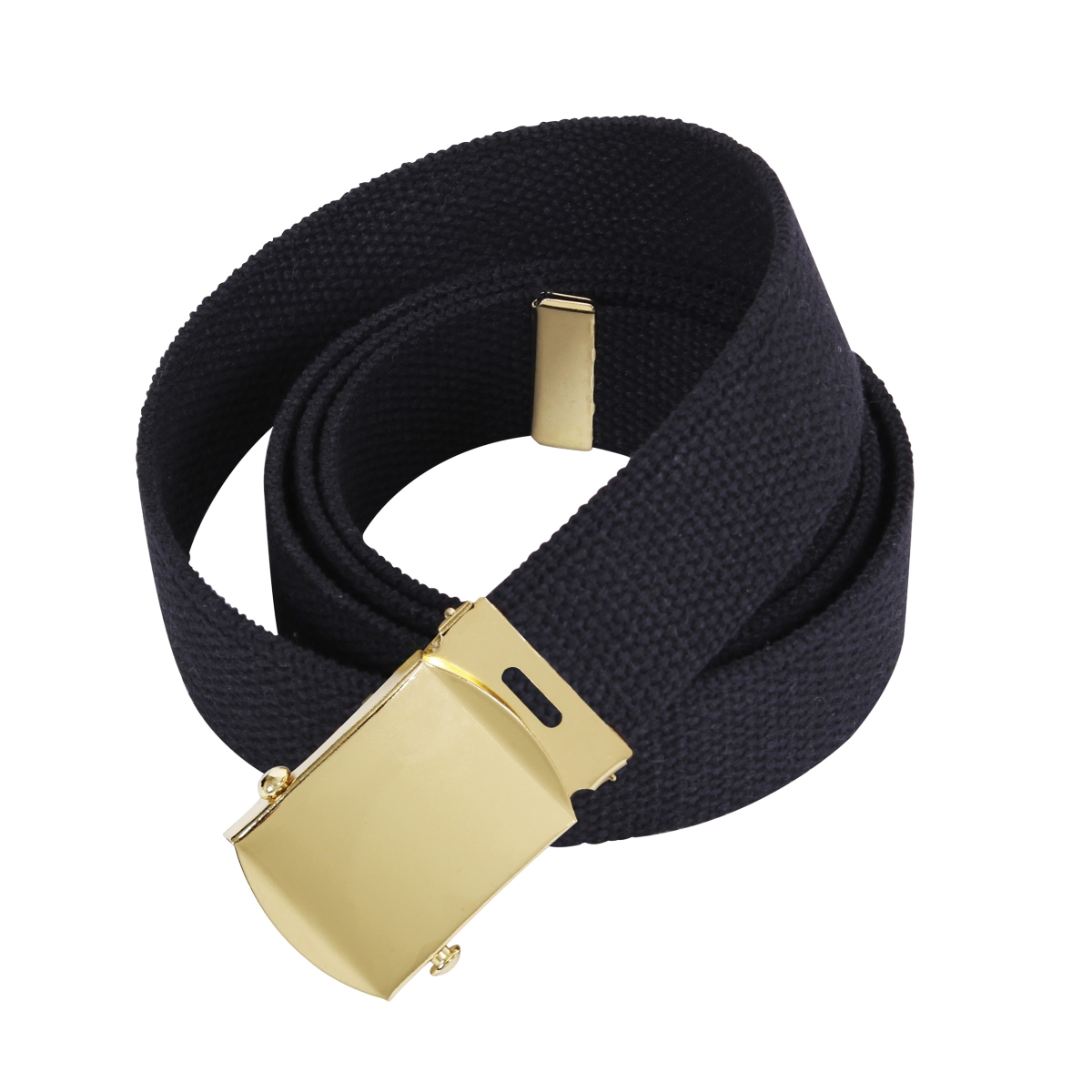 1724-BLK-GLD 74 in. Military Web Belts - Black & Gold