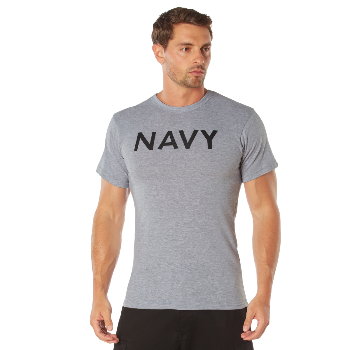 5831 Men Gray Physical Training Short Sleeve T-Shirt - Large