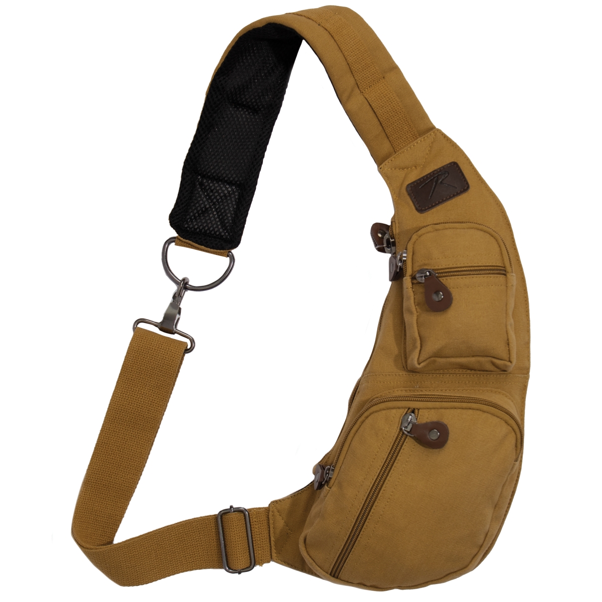 21045 Crossbody Canvas Sling Bag, Coyote Brown