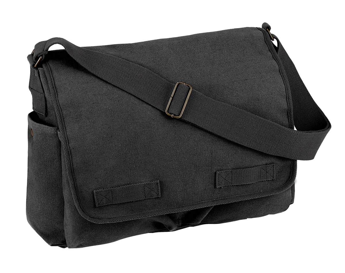 21057 Classic Canvas Messenger Bag, Charcoal Grey