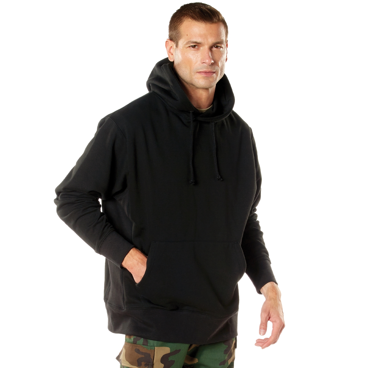 22085 Men Every Day Pullover Hooded Sweatshirt, Black - 2XL