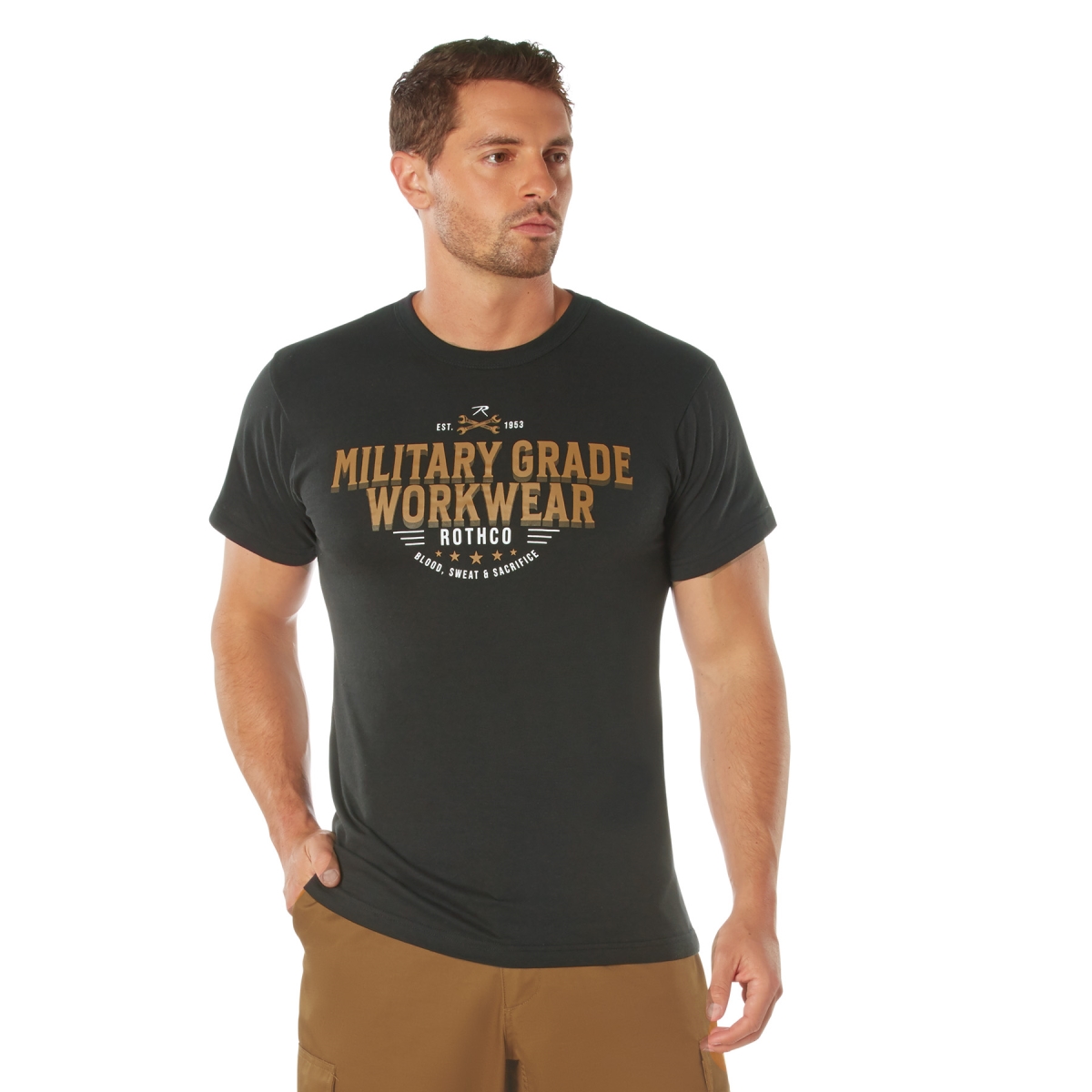 22979 Military Grade Workwear Graphic Short Sleeve T-Shirt, Black - Small