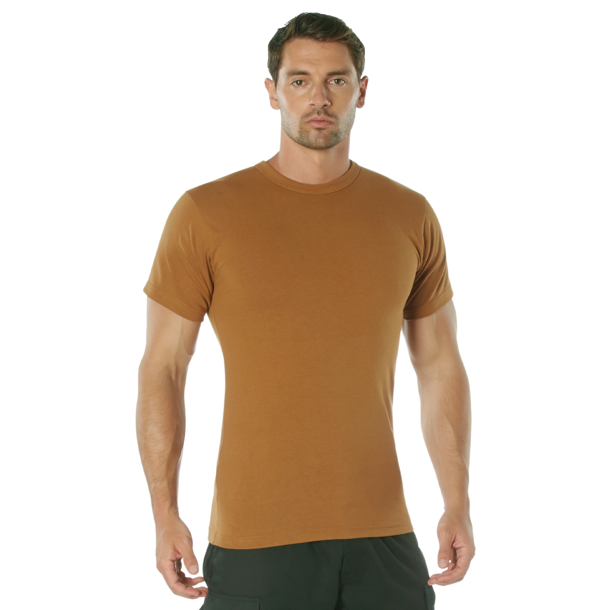 22654 Men Heavyweight Short Sleeve T-Shirt, Work Brown - Medium