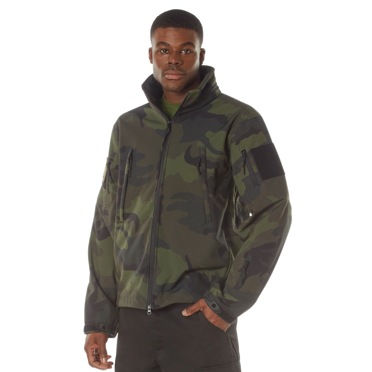 Midnight Camo Special Ops Soft Shell Jacket - Midnight Woodland Camo - Extra Large - Waterproof