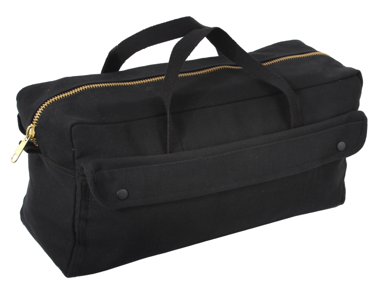 12647 Canvas Jumbo Tool Bag with Brass Zipper, Black