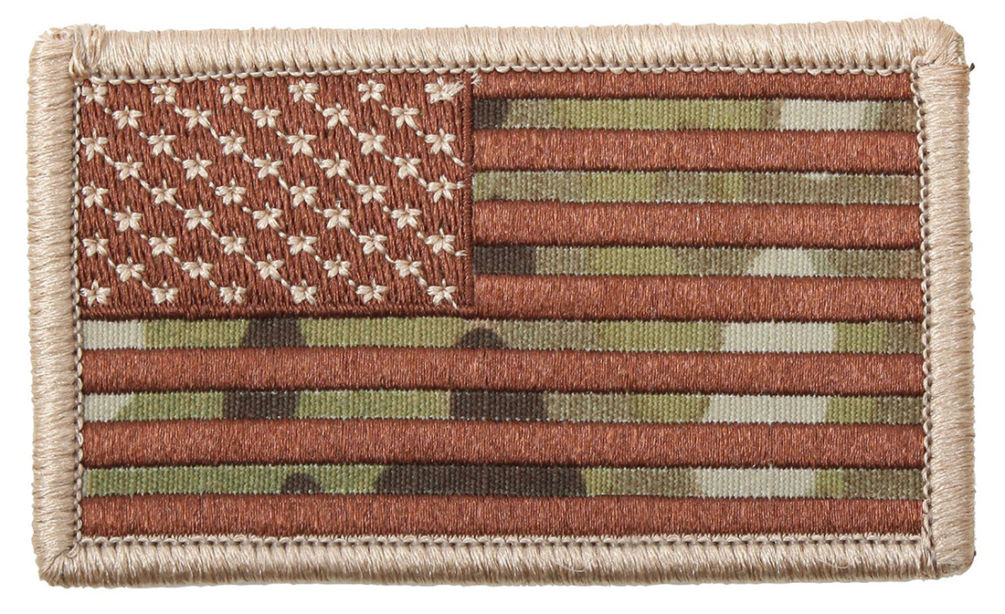 833 Normal American Flag Patch with Hook Back, MultiCam