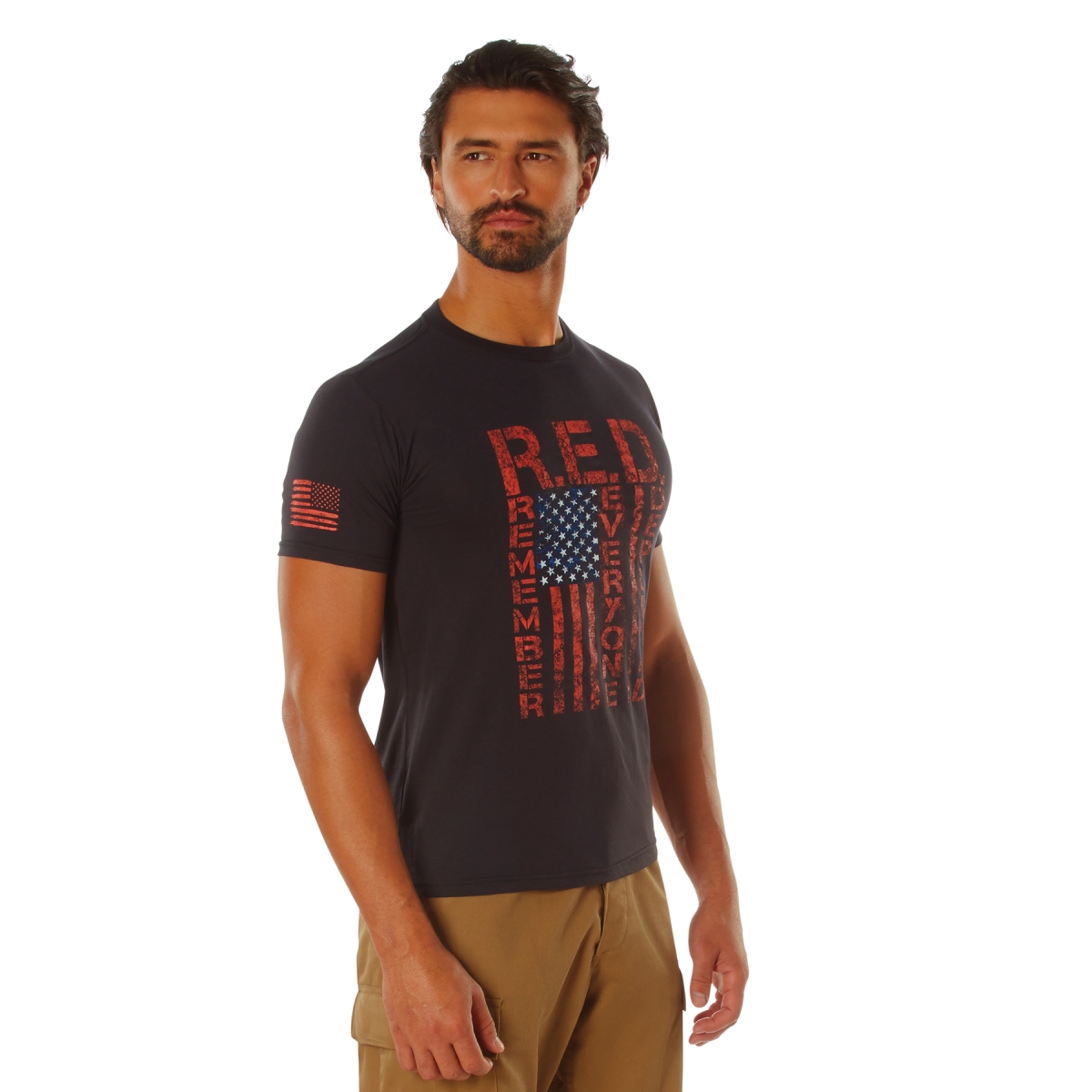 20207 Athletic Fit Remember Everyone Deployed Short Sleeve T-Shirt, Black - 2XL