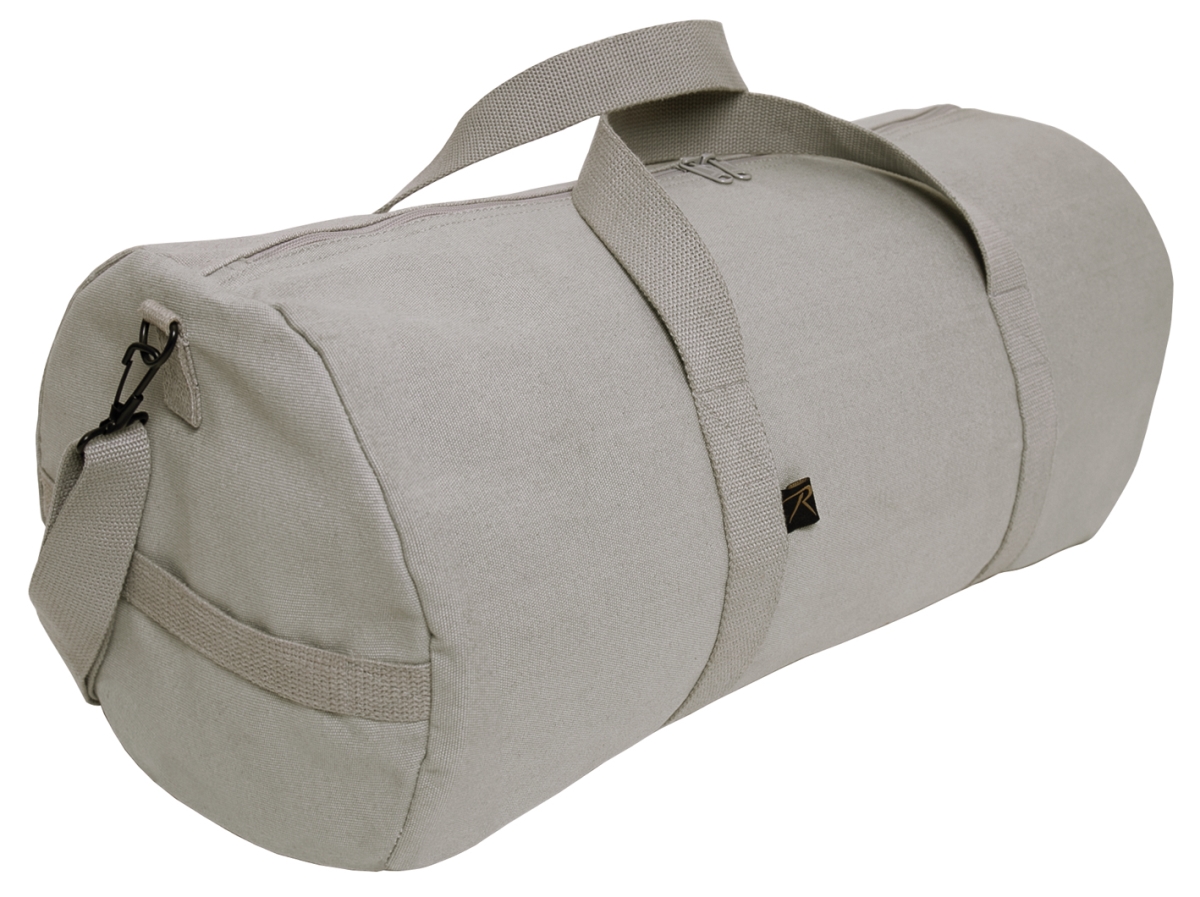 1163 Canvas Shoulder Duffle Bag, Grey - 24 in.