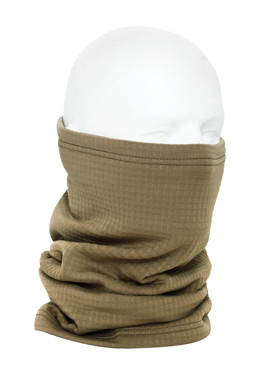 19666 Gen III Level 2 Grid Fleece Neck Gaiter, Coyote Brown