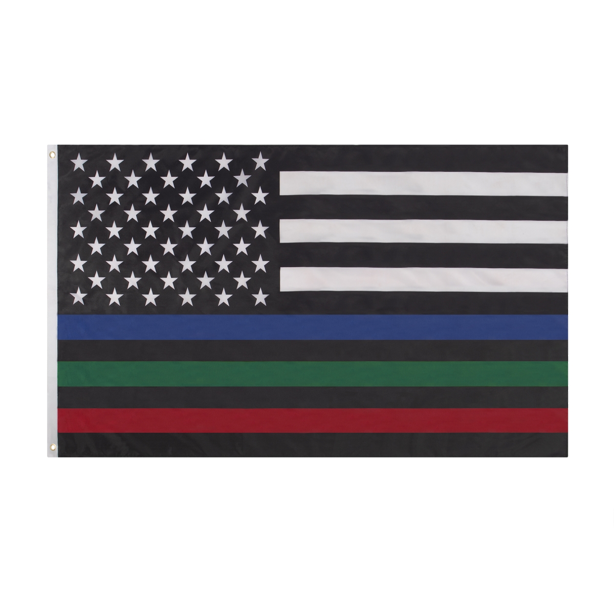 20958 3 x 5 in. Thin Red & Blue - Green Line US Flag