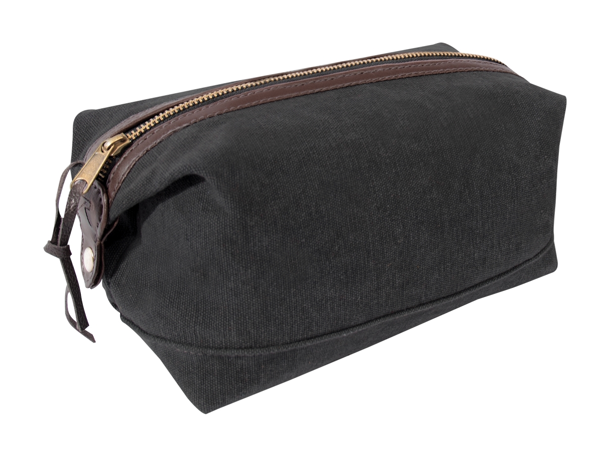 21059 Canvas & Leather Travel Kit, Charcoal Grey