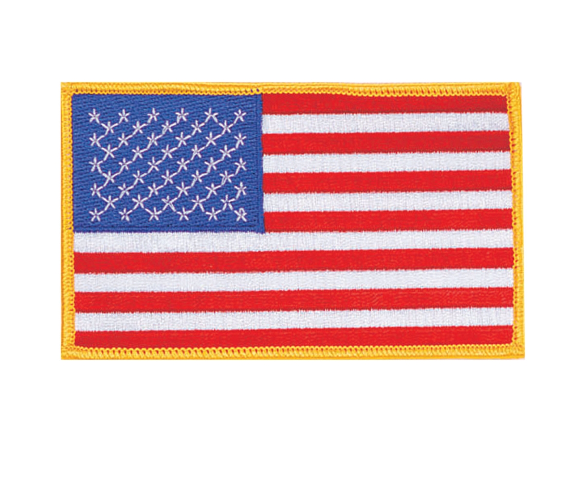 729 US Flag Patch, Red & White - Blue