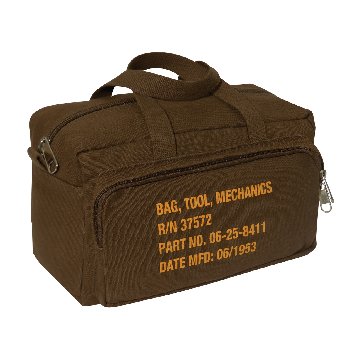 21752 G.I. Type Zipper Pocket Mechanics Tool Bag with Military Stencil, Earth Brown