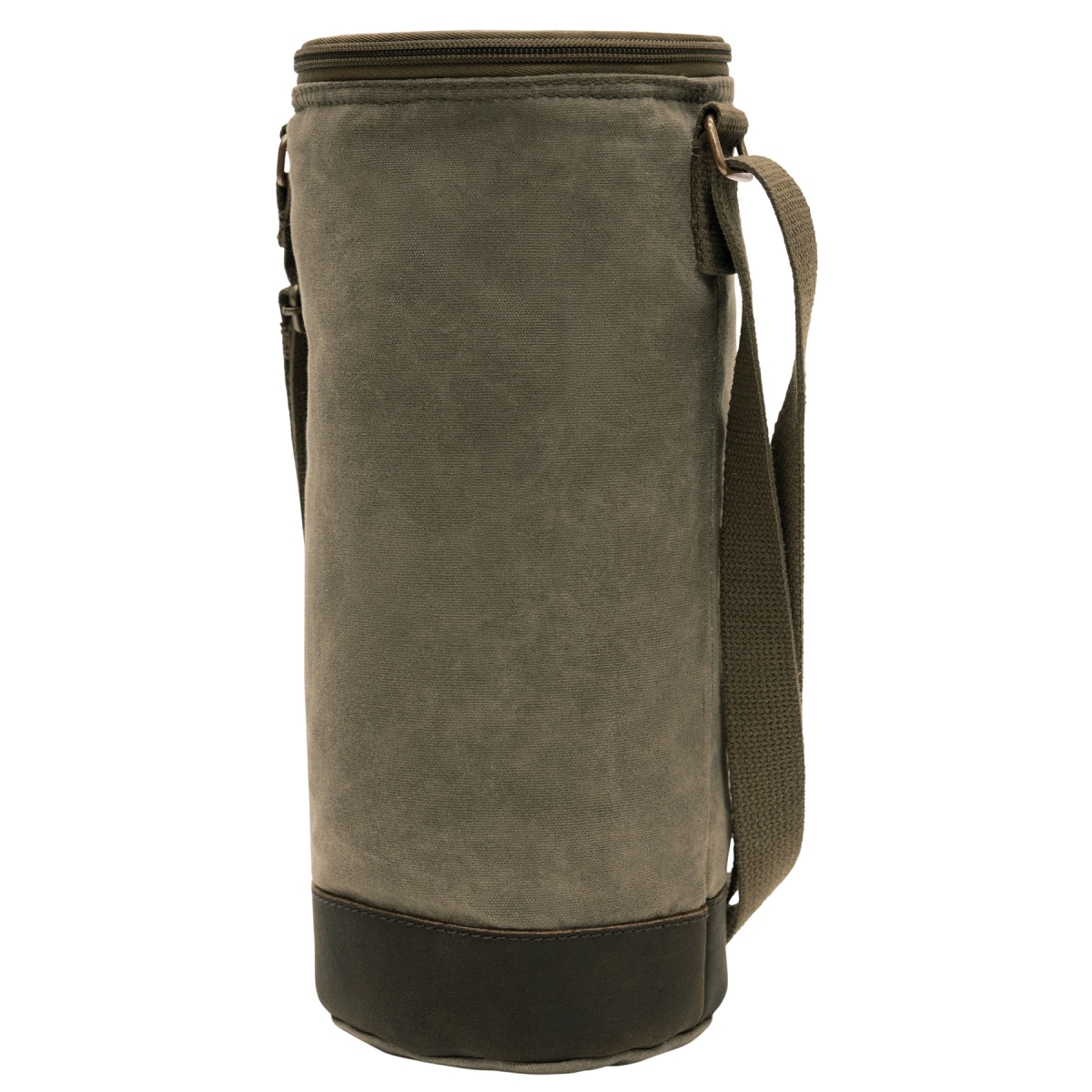 23549 Waxed Canvas Wine Carrier Tote Bag, Olive Drab
