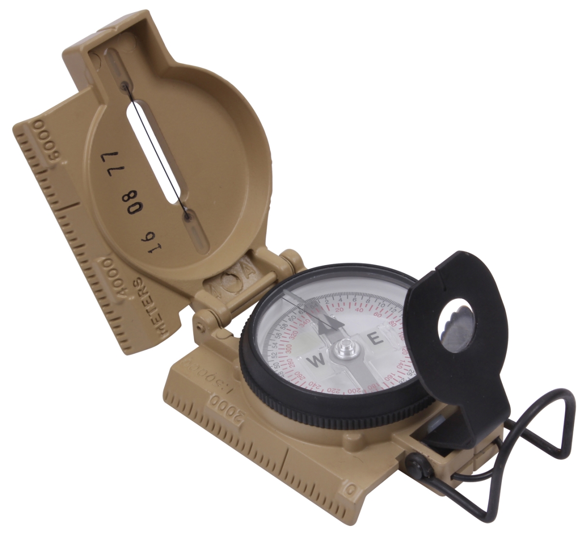 16512 Cammenga G.I. Military Phosphorescent Lensatic Compass, Coyote Brown