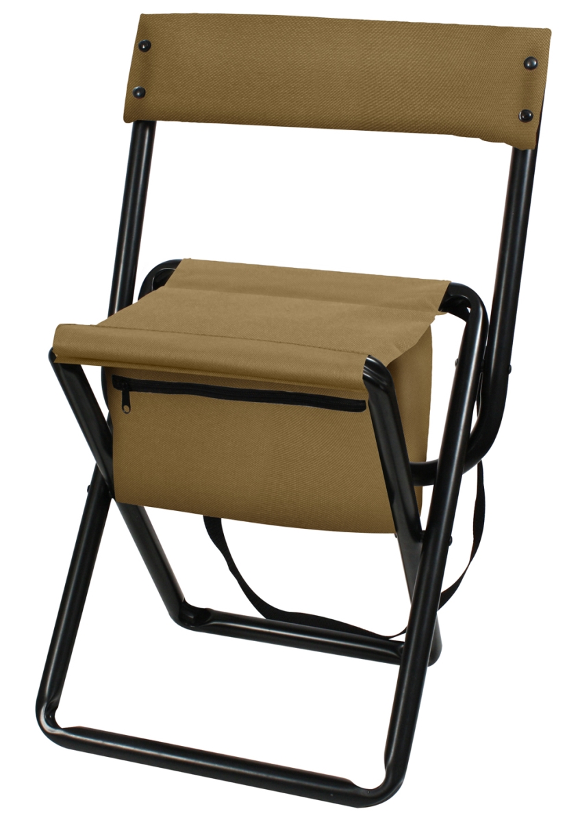 16765 Deluxe Folding Stool with Pouch, Coyote Brown