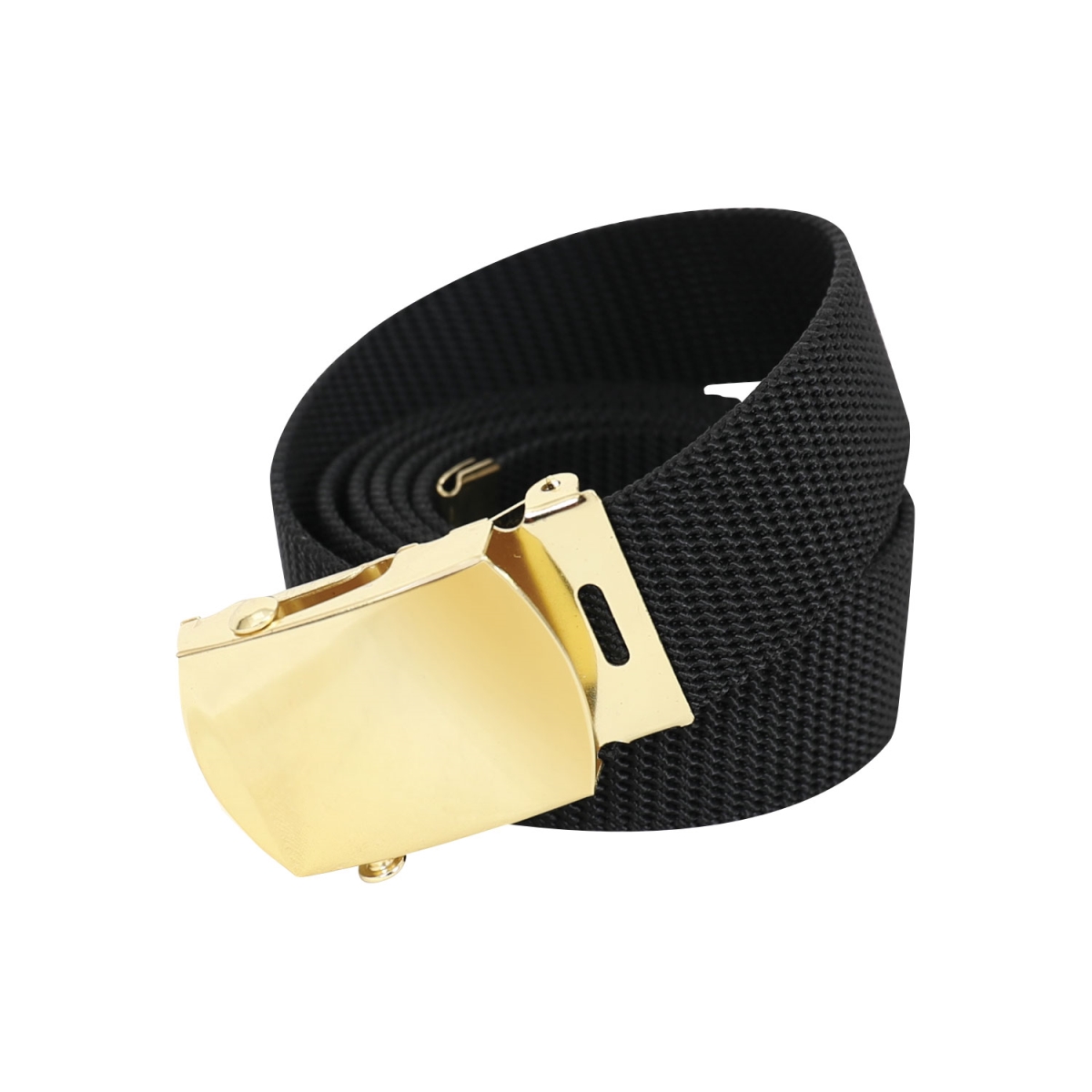 18391 Nylon Web Belts, Black Webbing & Gold - Size 54