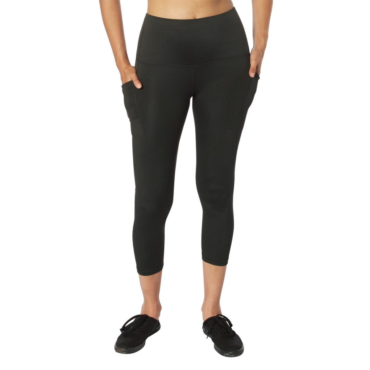 29725 Women Essential Leggings with Pockets, Black - 2XL