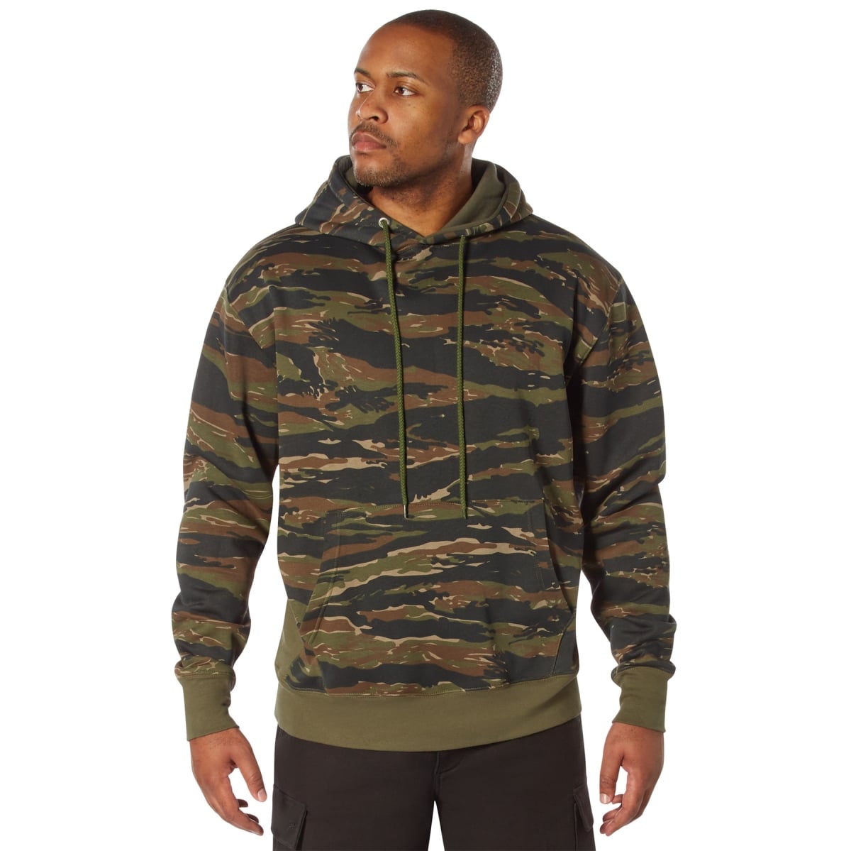 30115 Men Every Day Pullover Hooded Sweatshirt, Tiger Stripe Camo - 3XL