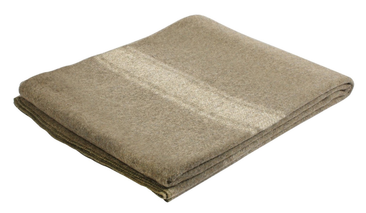 131 62 x 80 in. European Surplus Style Wool Blanket, Brown