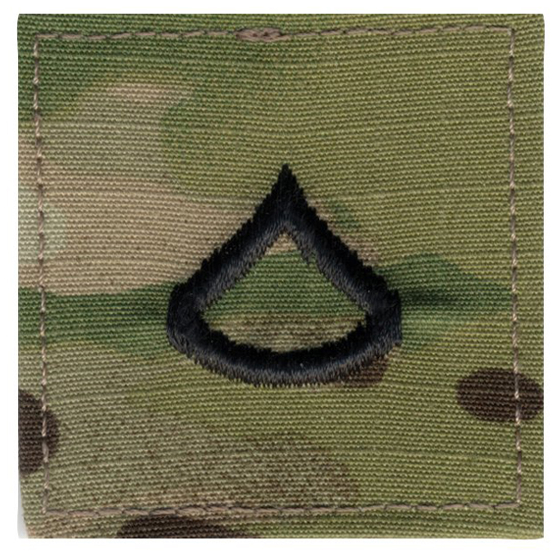 848 Official U.S. Made Embroidered Rank Insignia - Private 1st Class, Scorpion OCP Camo