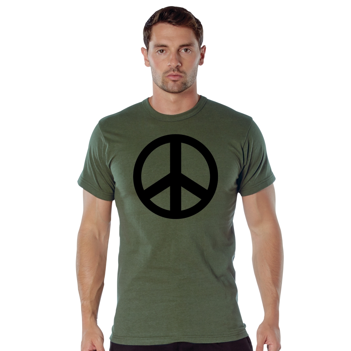 5846 Men Peace Short Sleeve T-Shirt - Small