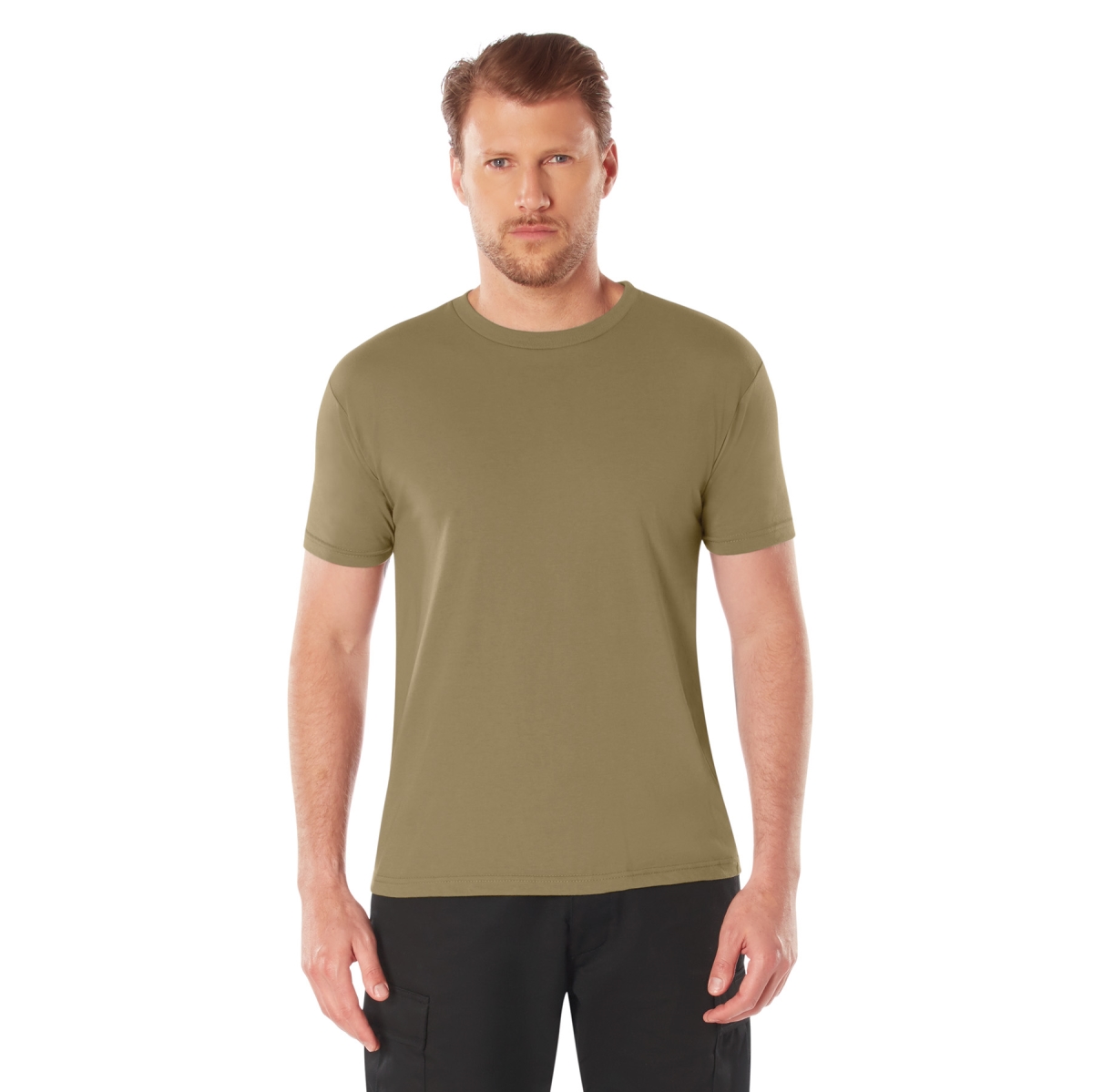 21043 Athletic Fit Solid Color Short Sleeve T-Shirt, Brown - Extra Large