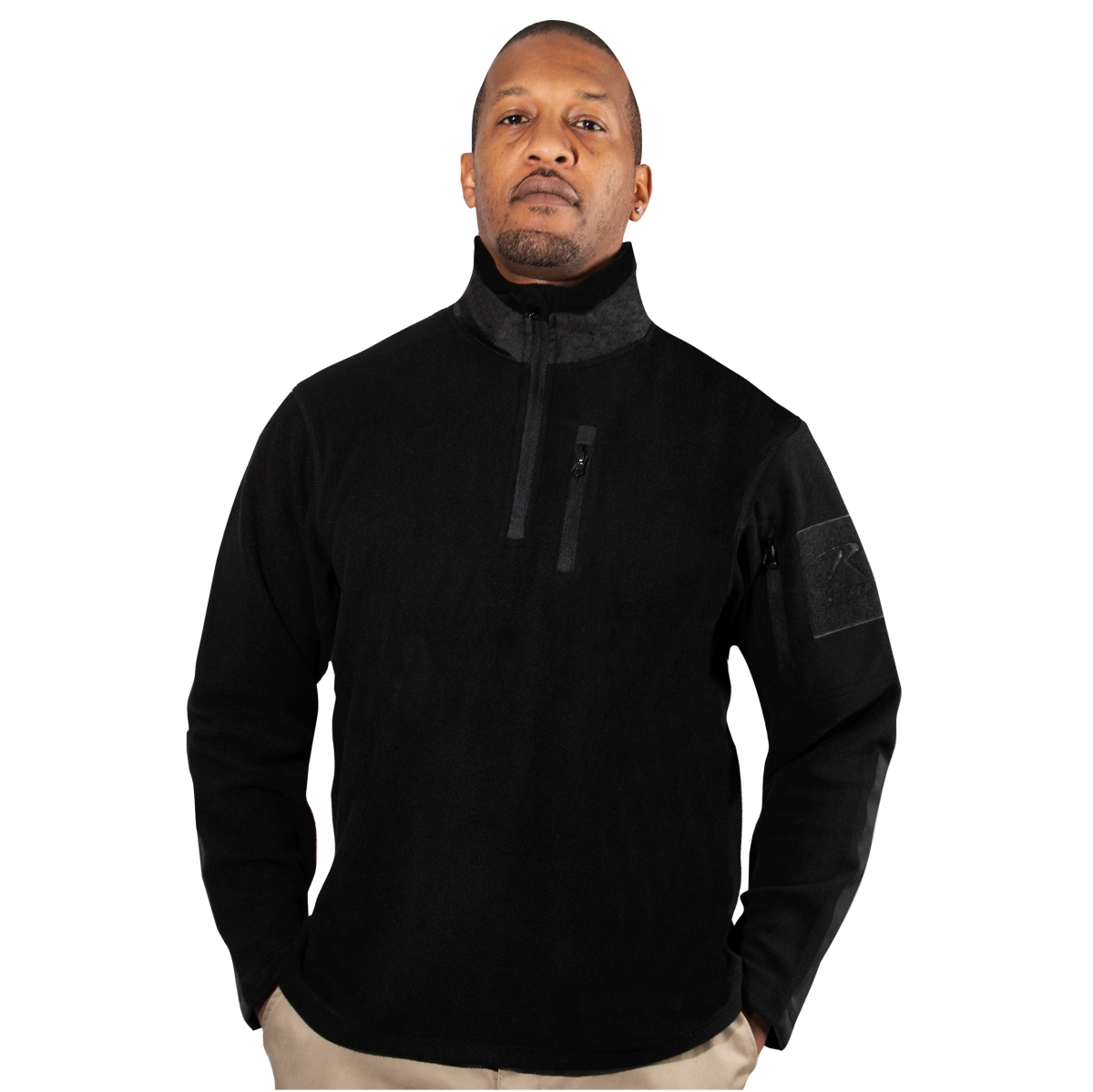 21169 Quarter Zip Fleece Pullover, Black - Extra Large