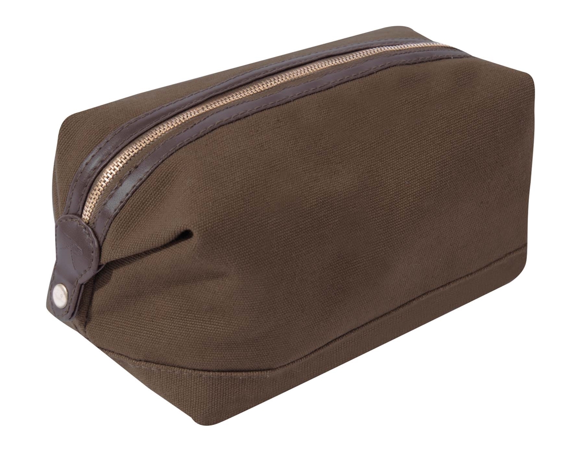21058 Canvas  Leather Travel Kit44 Earth Brown
