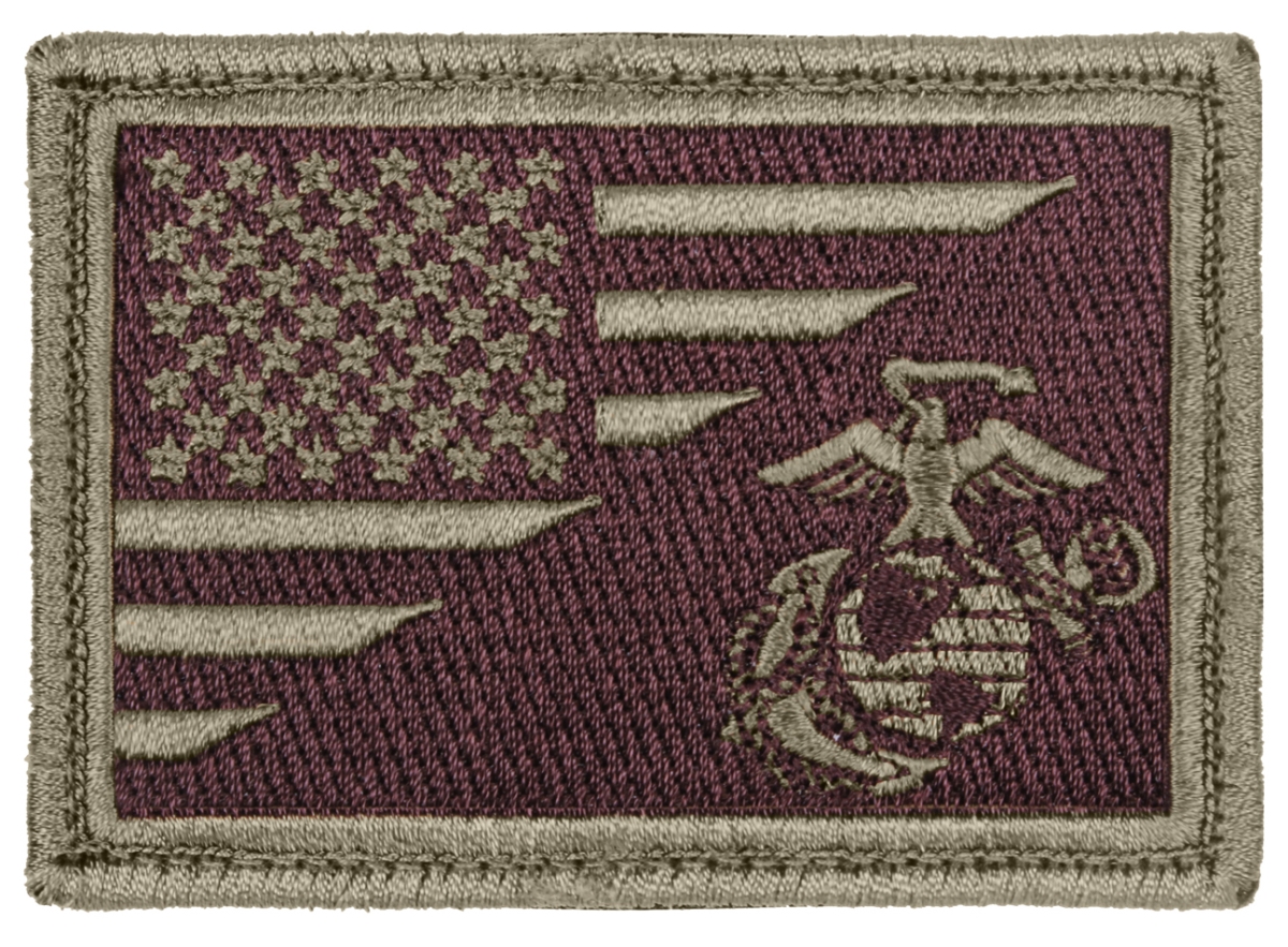 17200 US Flag & USMC Eagle Globe & Anchor Morale Patch, Coyote Brown
