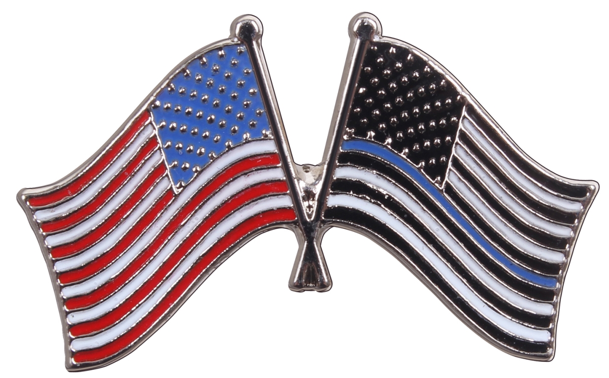 17676 Thin Blue Line US Flag Pin