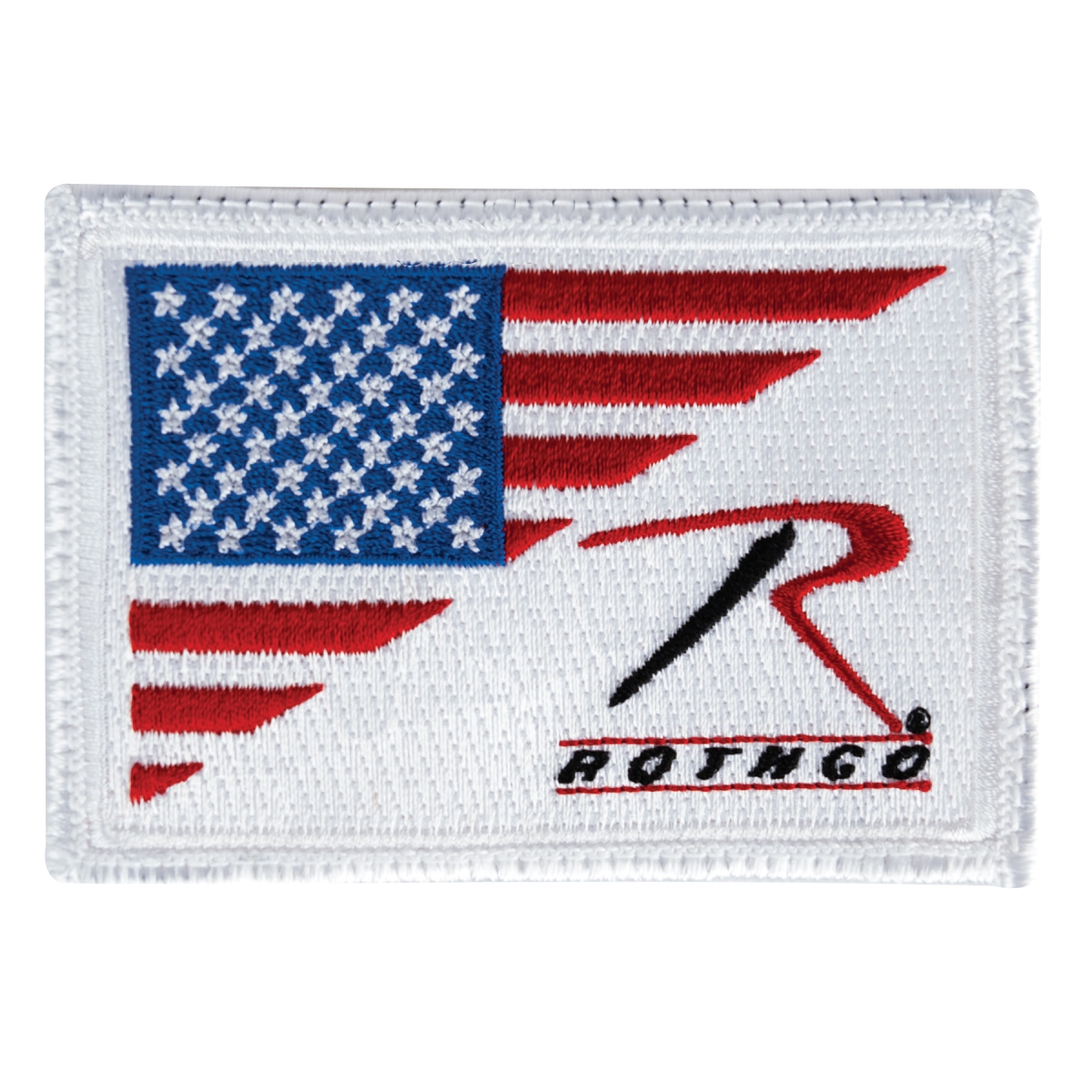 22590 Logo US Flag Patch, Red & White - Blue