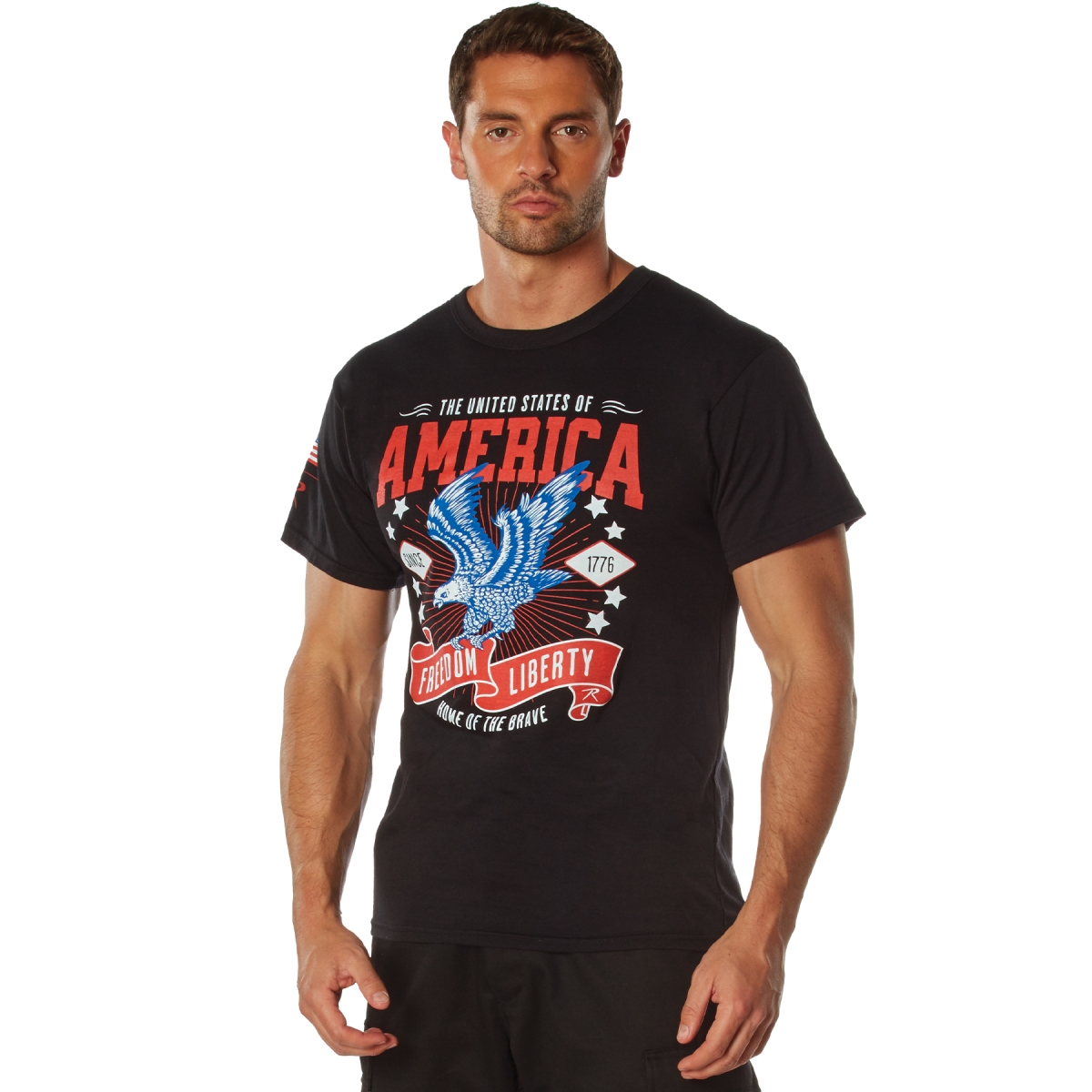 22775 Freedom & Liberty Short Sleeve T-Shirt, Black - Medium