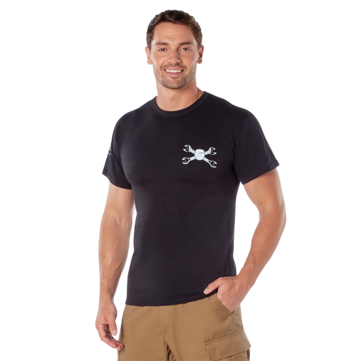 22787 American Strength Short Sleeve T-Shirt, Black - Medium