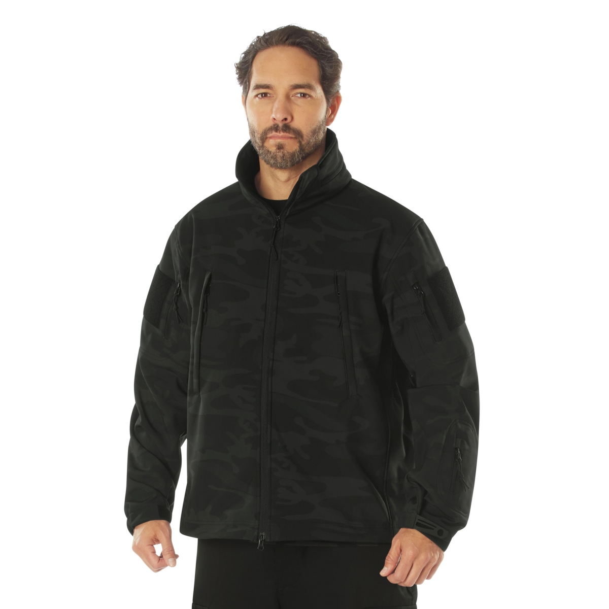 23291 Midnight Camo Special Ops Soft Shell Jacket, Midnight Black Camo - Medium