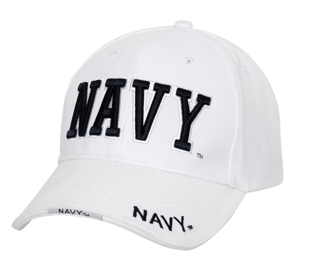 19049 Deluxe Navy Low Profile Cap, White