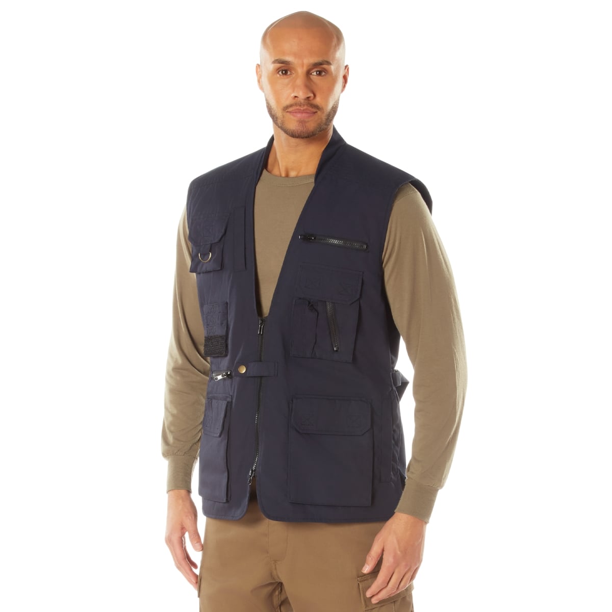 23575 Men Plainclothes Concealed Carry Vest, Midnight Navy Blue - Medium