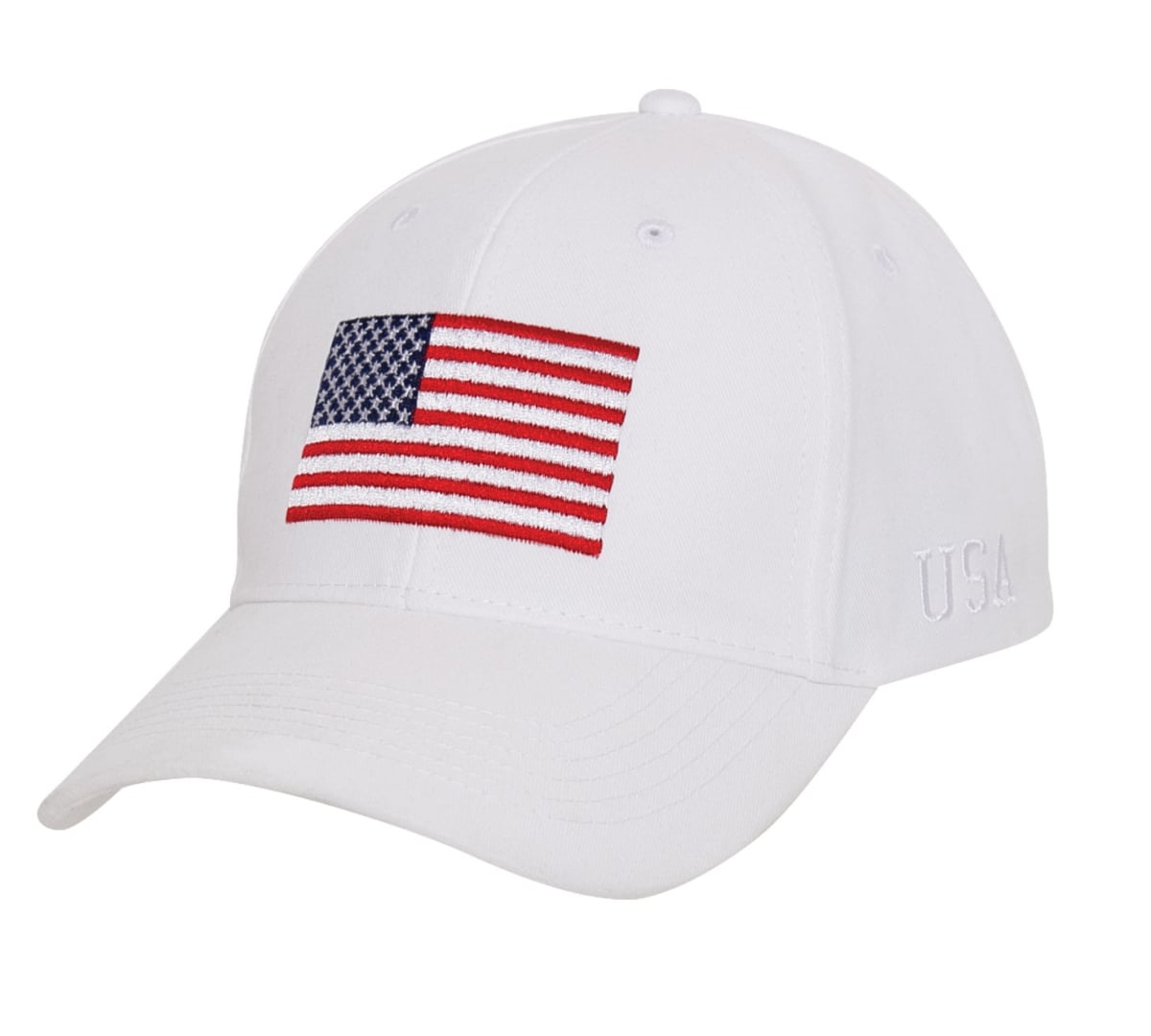 19050 USA Flag Low Profile Cap, White