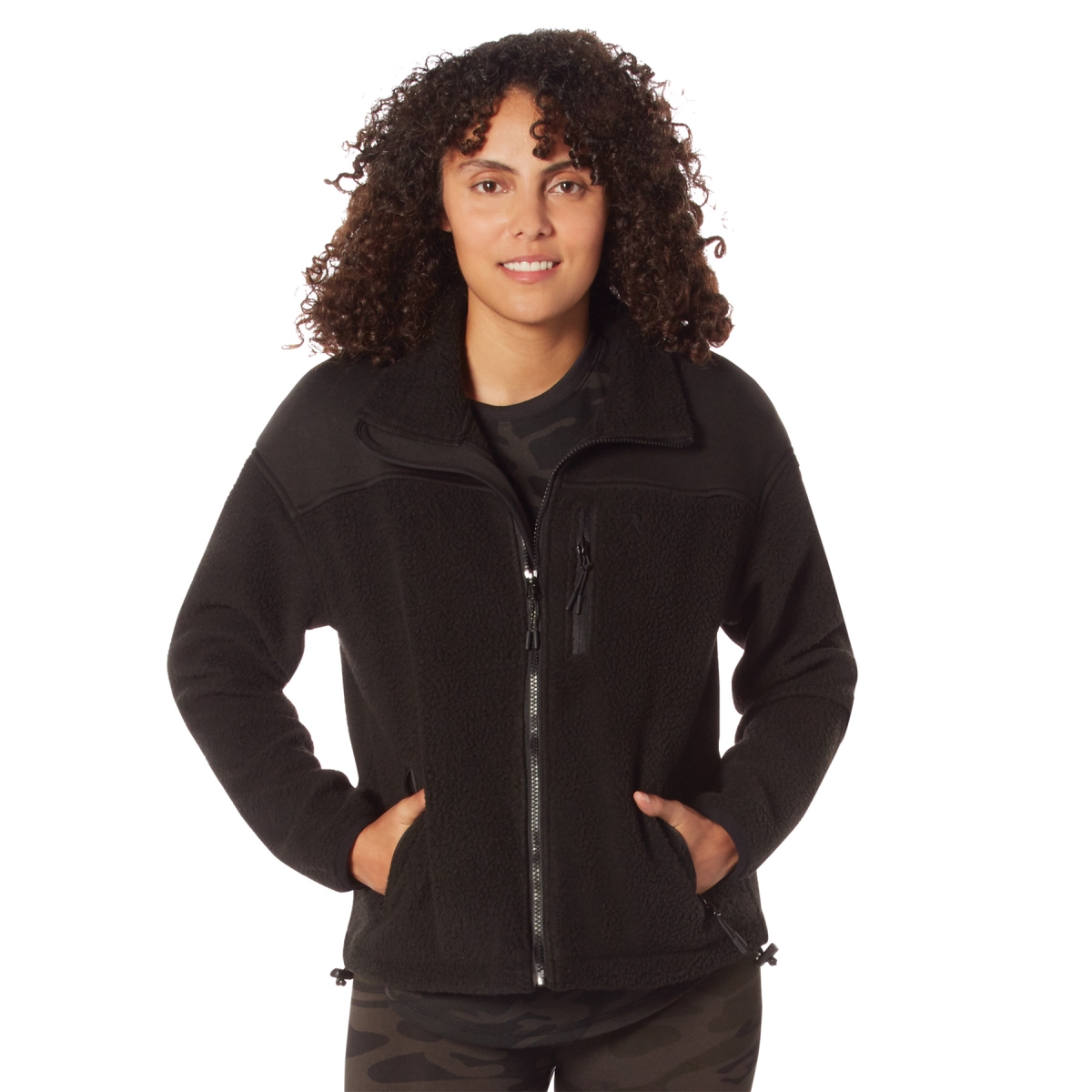 30022 Women Trailsman Sherpa Fleece Jacket, Black - Large