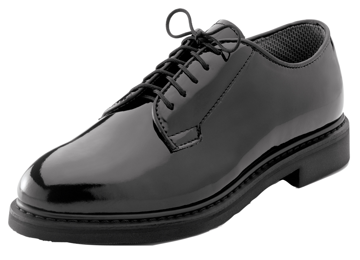 4165 Men Uniform Hi-Gloss Oxford Dress Shoe, Black - Regular - Size 8