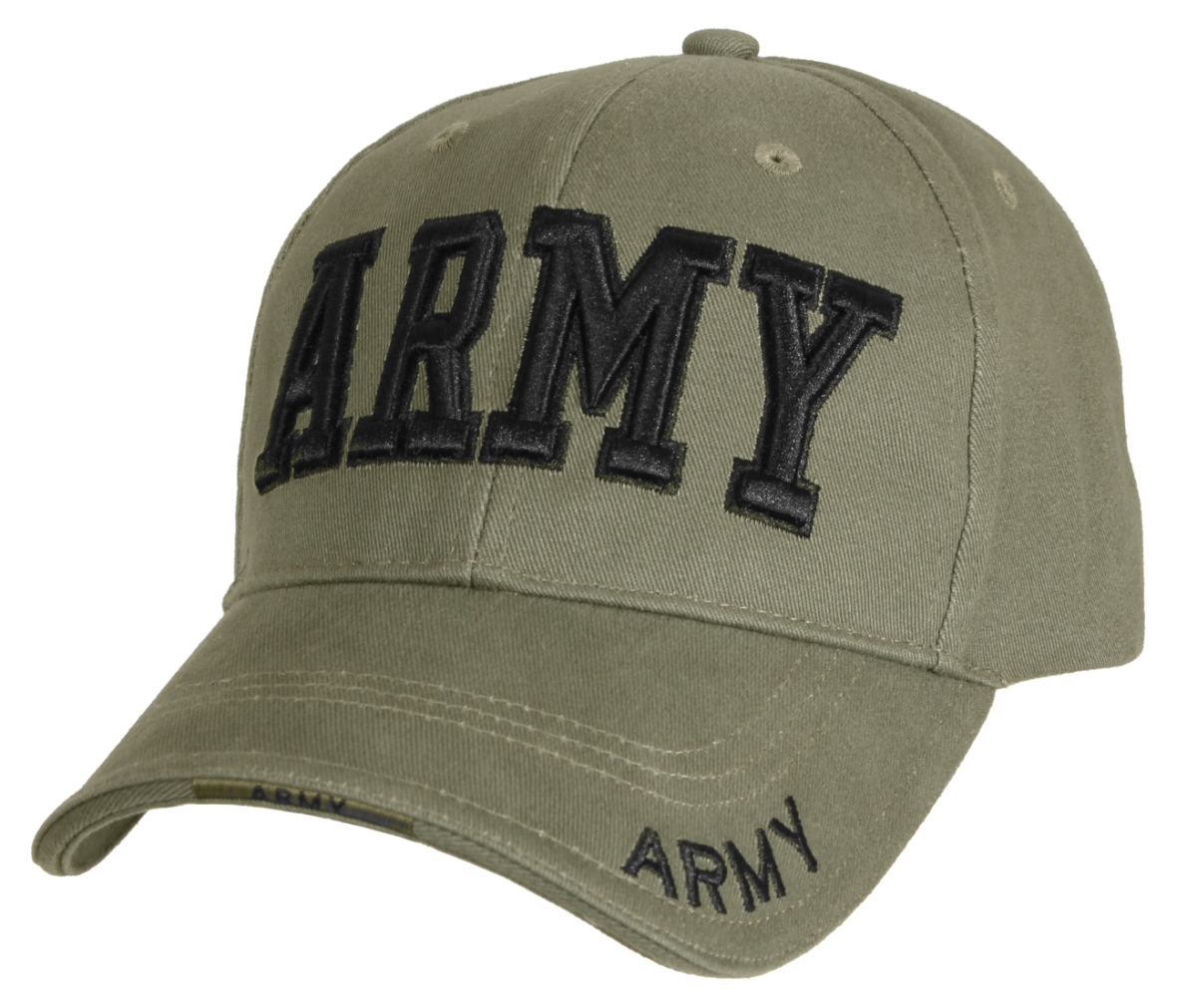 15266 Deluxe Army Embroidered Low Profile Insignia Cap, Olive Drab