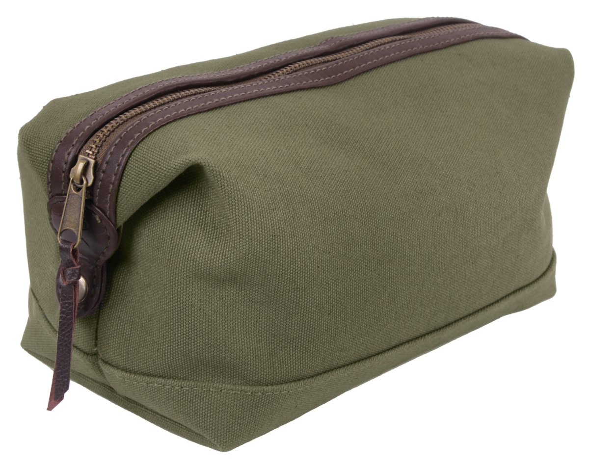 16767 Canvas & Leather Travel Kit, Olive Drab