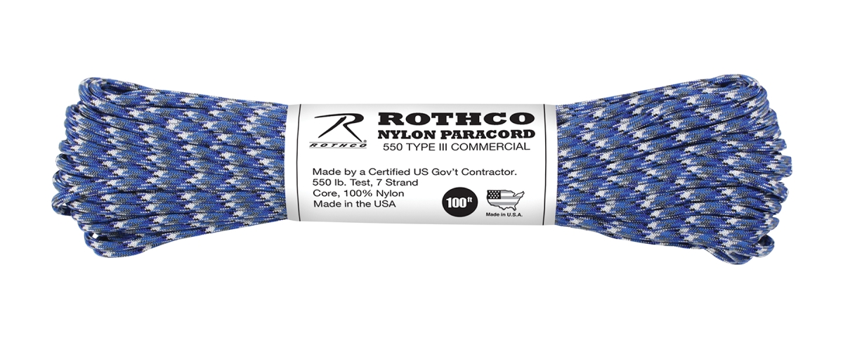 771 550 lbs Type III Nylon Camo Paracord, Blue Camo - 100 ft.