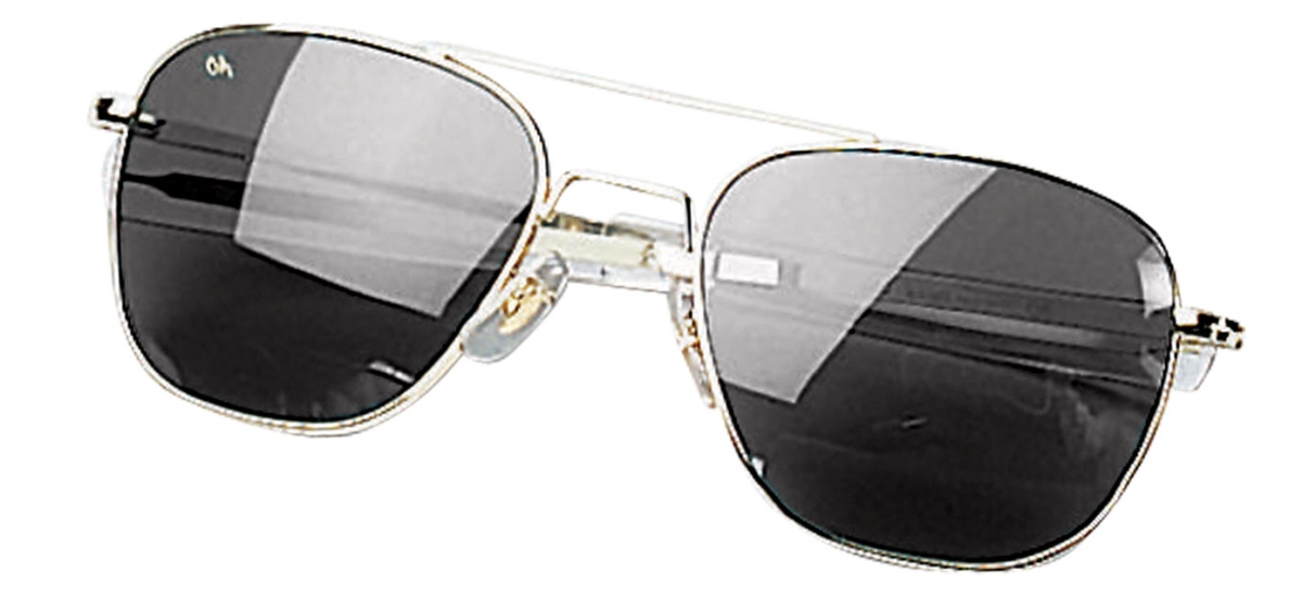 385 G.I. Type Aviator Sunglasses, Gold & Smoke - 58 mm