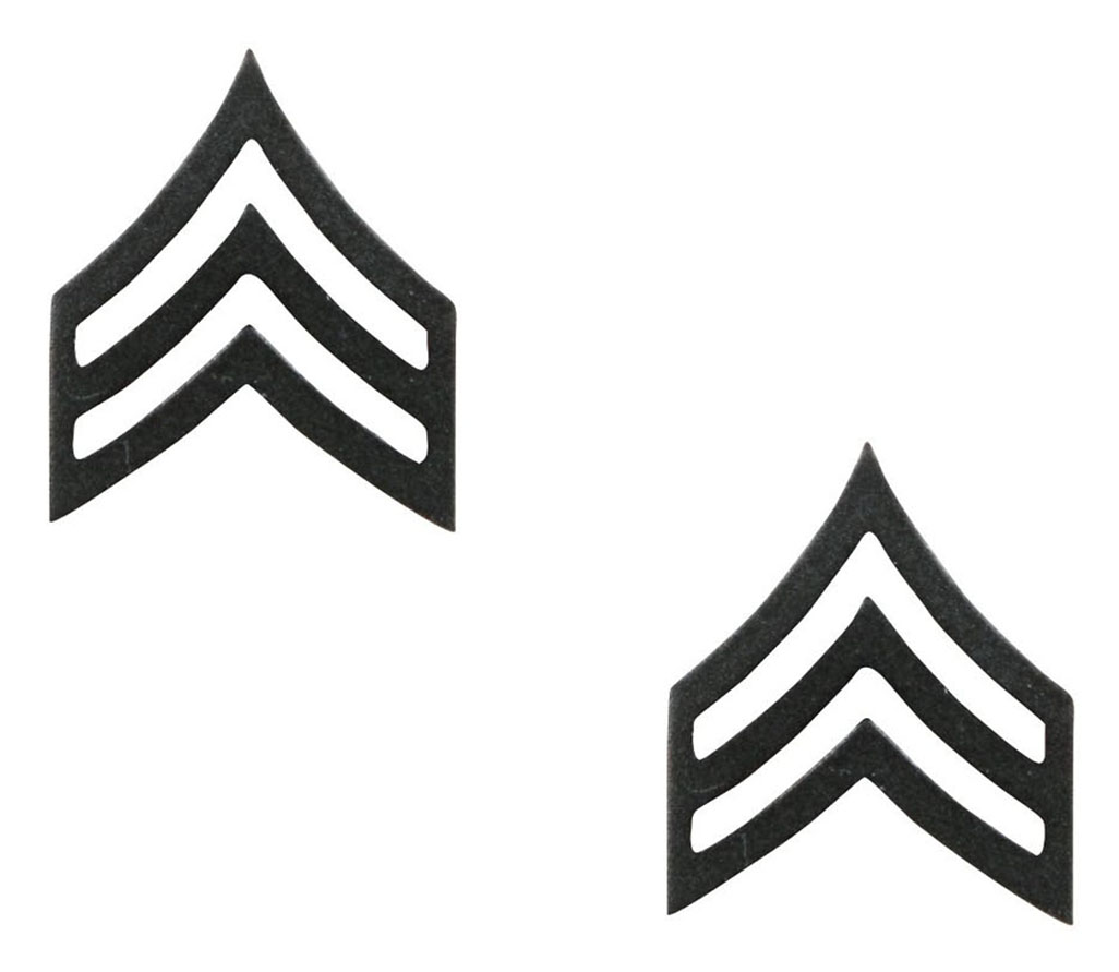 742 Sergeant Polished Insignia, Subdued